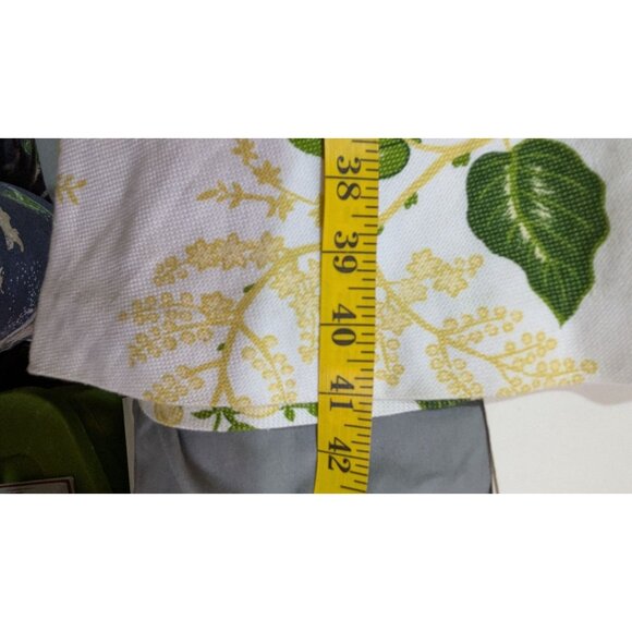 Ann Taylor Loft size 8 Sunflower Print  Linen Blend A-Line Dress  Green Trim - Picture 10 of 12